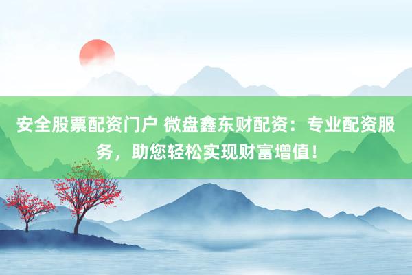 安全股票配资门户 微盘鑫东财配资：专业配资服务，助您轻松实现财富增值！
