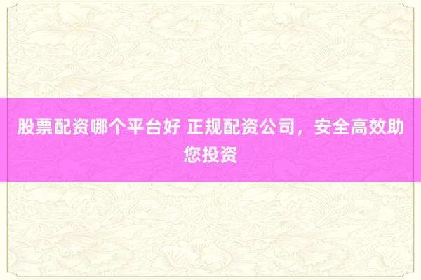 股票配资哪个平台好 正规配资公司，安全高效助您投资